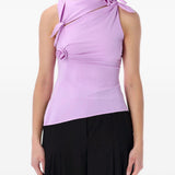 Top asimmetrico in lilla Coperni - donna 