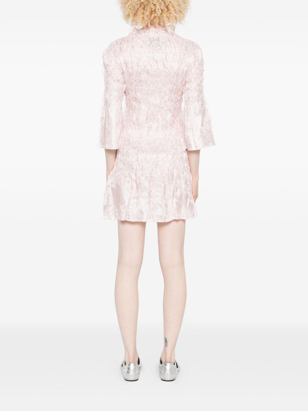 Abito mini con ruches in rosa chiaro GONGDID DESIGN - donna 