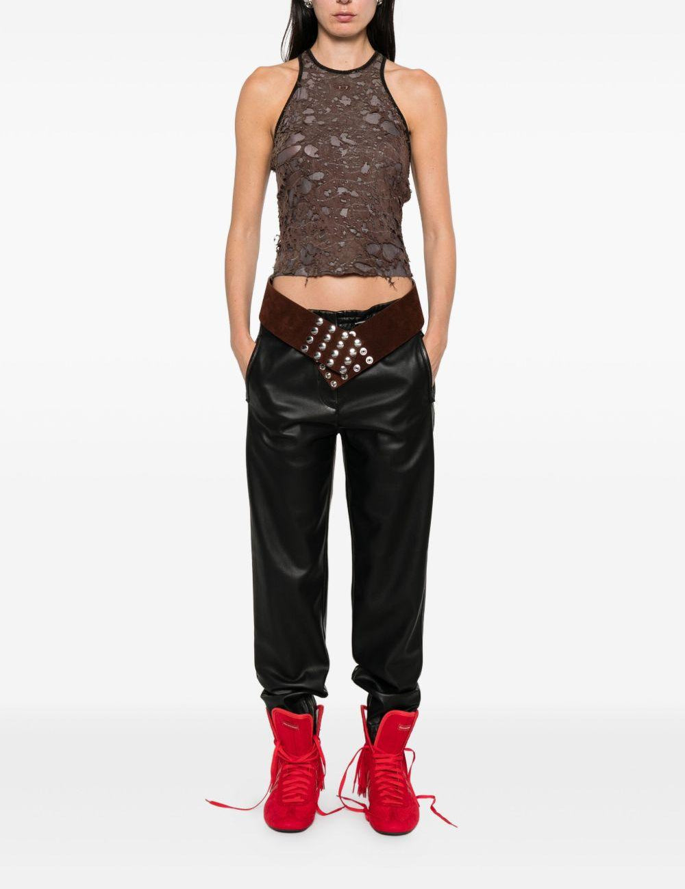 Pantaloni con zip in nero Diesel - donna 