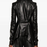 Giacca in pelle naska biker in nero 