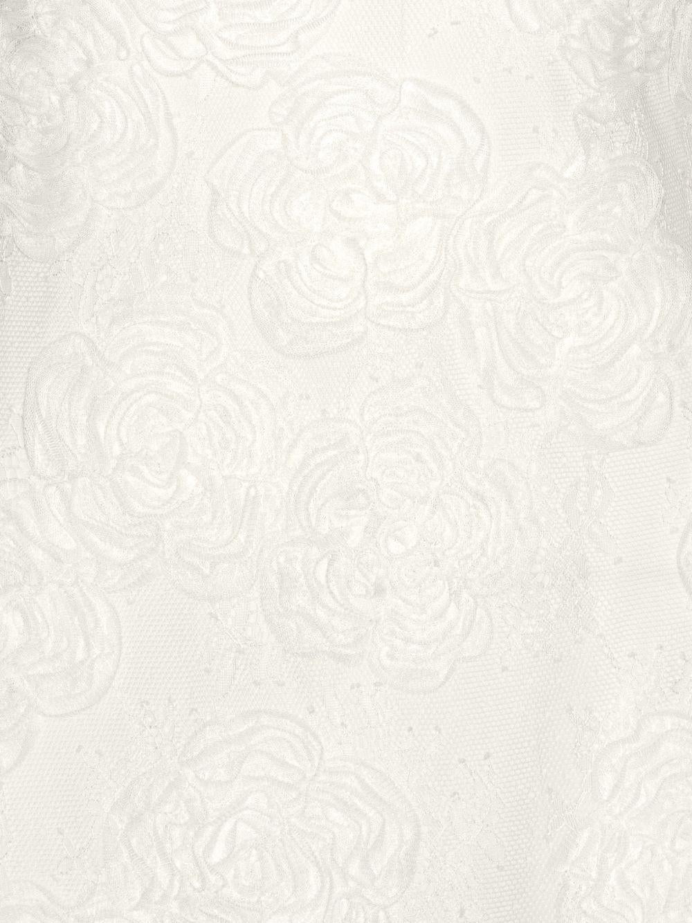 Abito mini in pizzo floreale in bianco 
