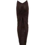 Gonna midi con ruches in marrone Rick Owens Lilies -  donna 