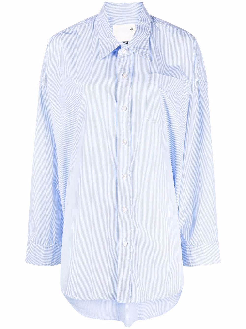 Camicia gessata in azzurro R13 - donna 