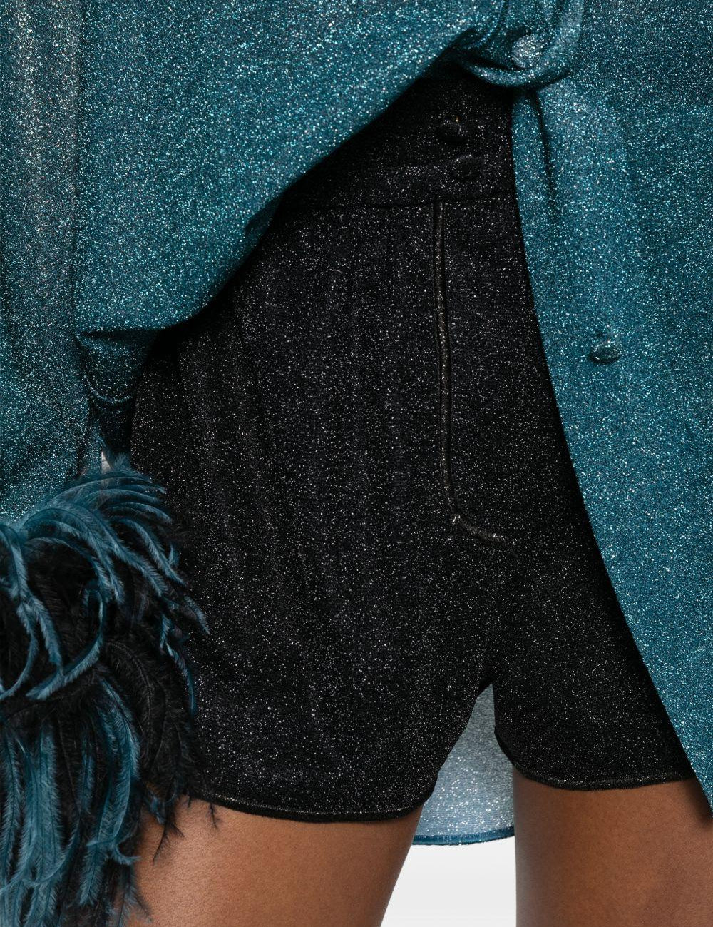 Shorts lamé in nero Oséree - donna 