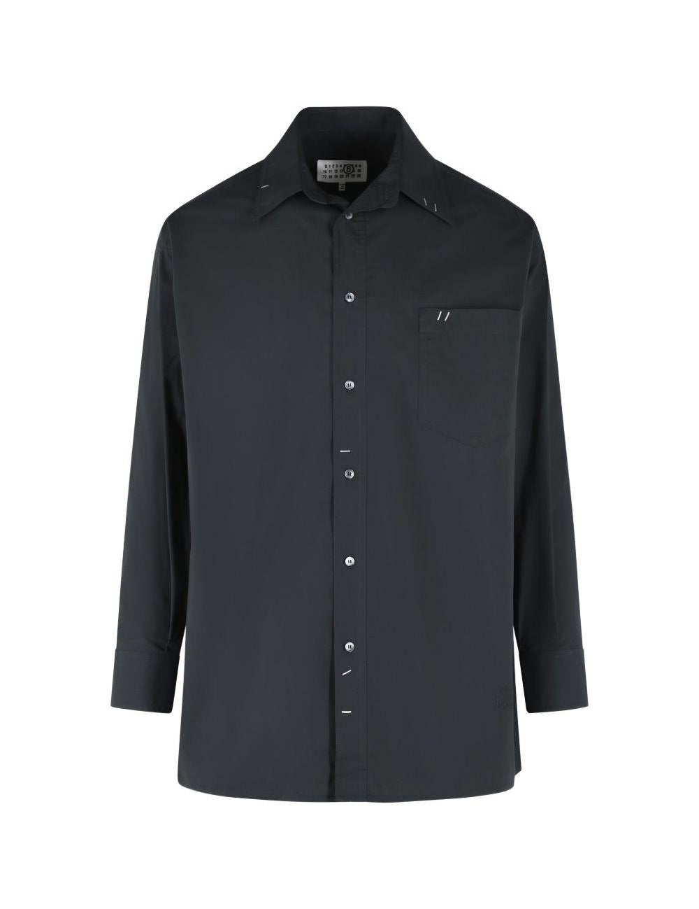 Camicia con colletto a punta in nero MM6 Maison Margiela - uomo 