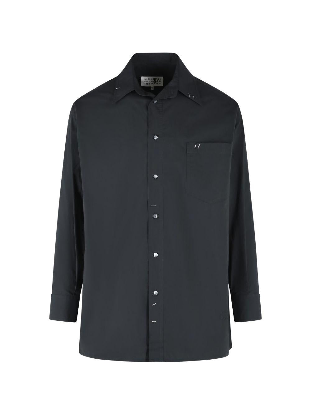 Camicia con colletto a punta in nero MM6 Maison Margiela - uomo 