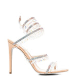 Sandali con cristalli chandelier in beige Rene caovilla - donna 
