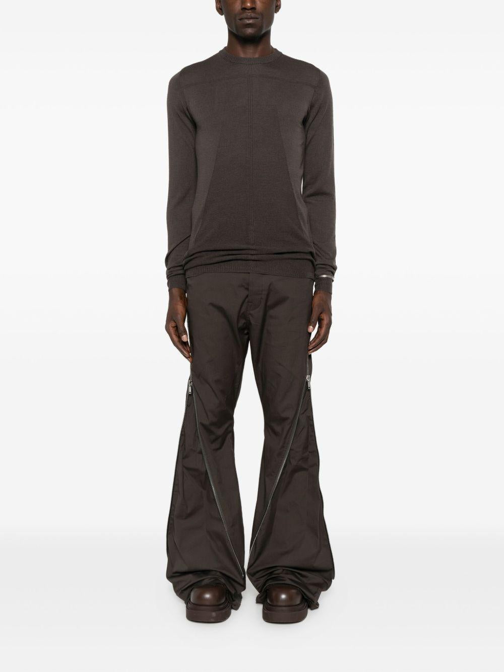 Pantaloni con zip in marrone Rick owens - uomo 