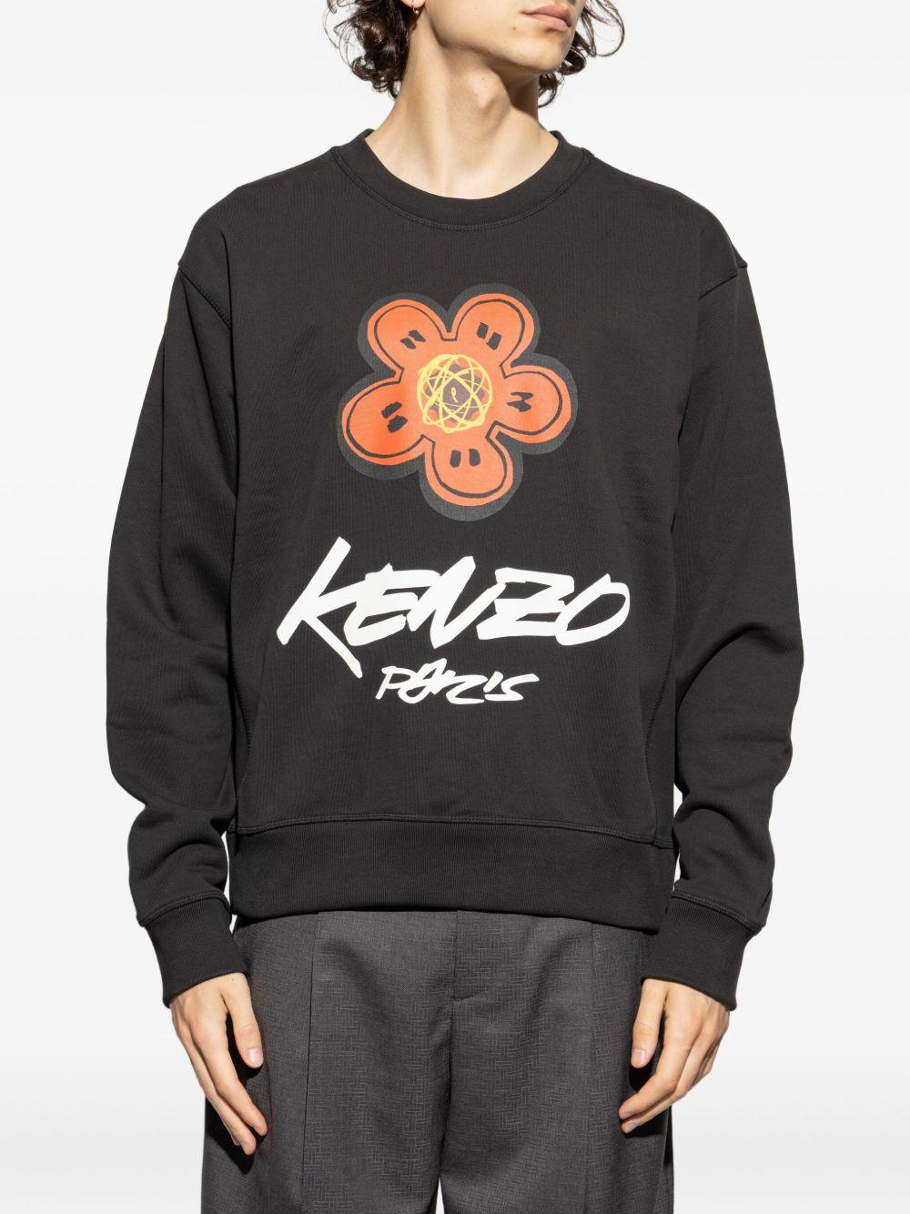 Felpa con stampa floreale Boke in nero Kenzo - uomo 