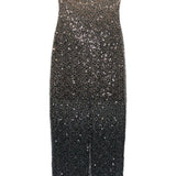 Abito midi con paillettes in nero Rotate - donna 