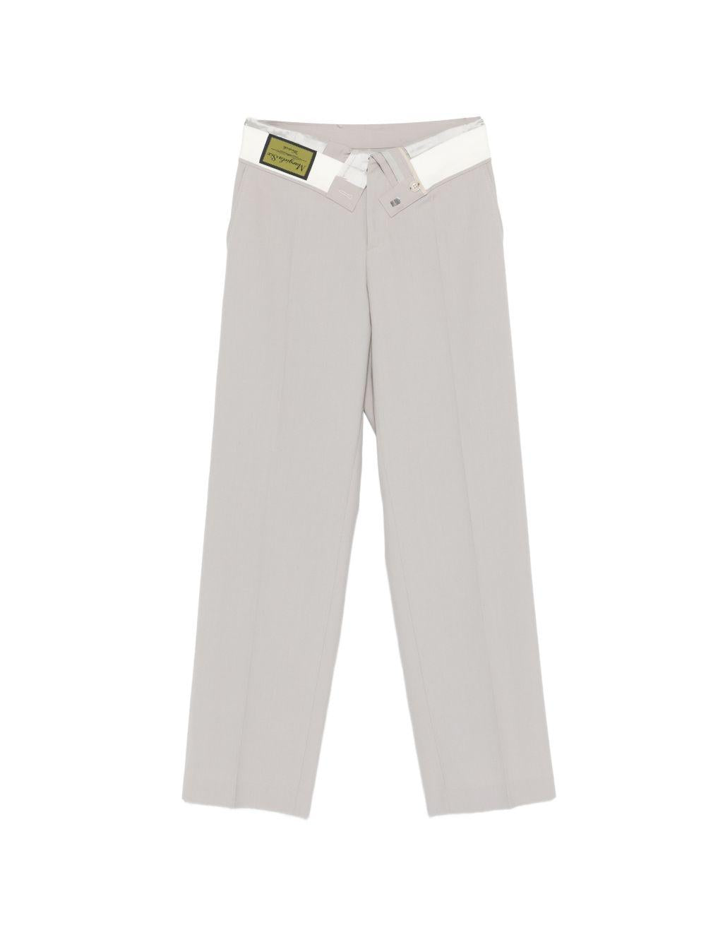 Pantaloni con dettaglio risvolto in grigio MM6 Maison Margiela - donna 