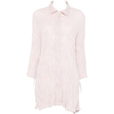 Abito Chemisier corto plissettato in rosa GONGDID DESIGN - donna 