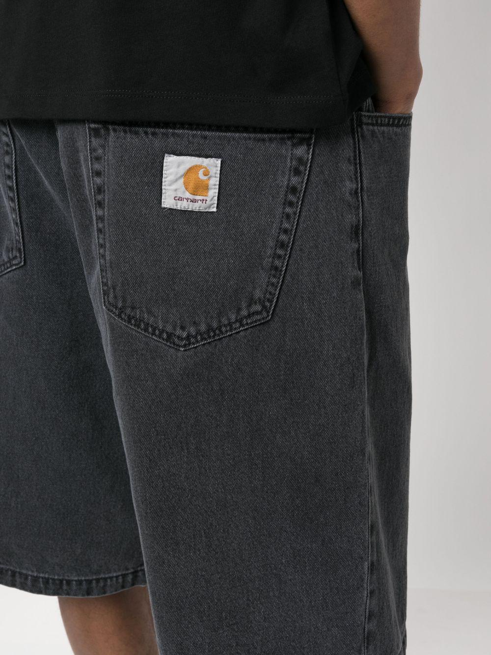 Shorts denim con logo in nero - uomo 