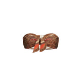 Top bikini con stampa paisley Mahon in arancione 