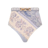 Slip bikini lucky a vita alta  in celeste Zimmermann - donna 