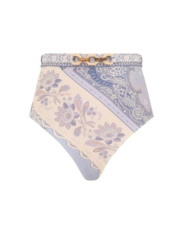 Slip bikini lucky a vita alta  in celeste Zimmermann - donna 