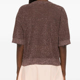 Top con effetto metallico in marrone Brunello cucinelli - donna 