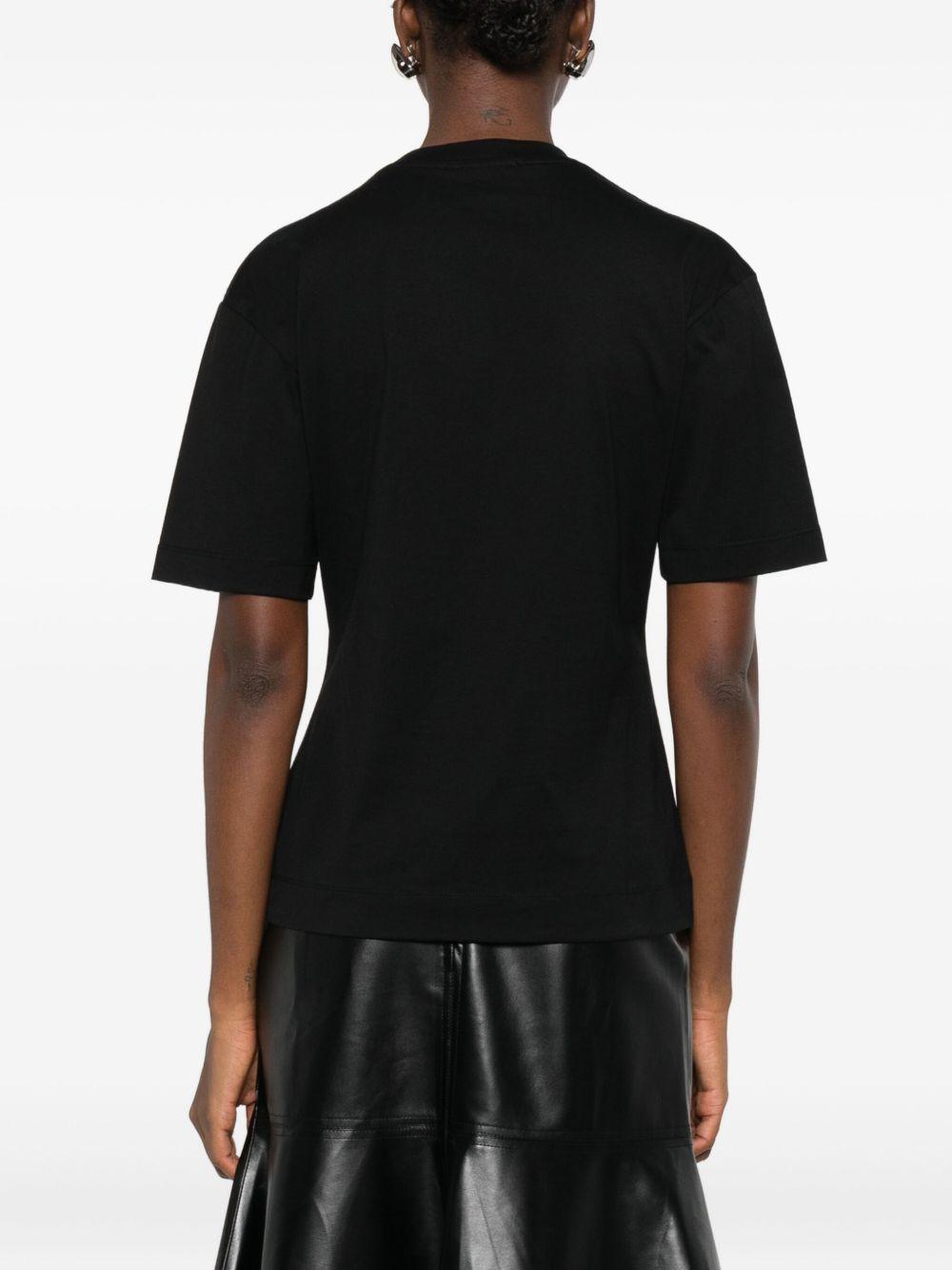 T-shirt con pannelli in raso con volant in nero Simone rocha - donna 