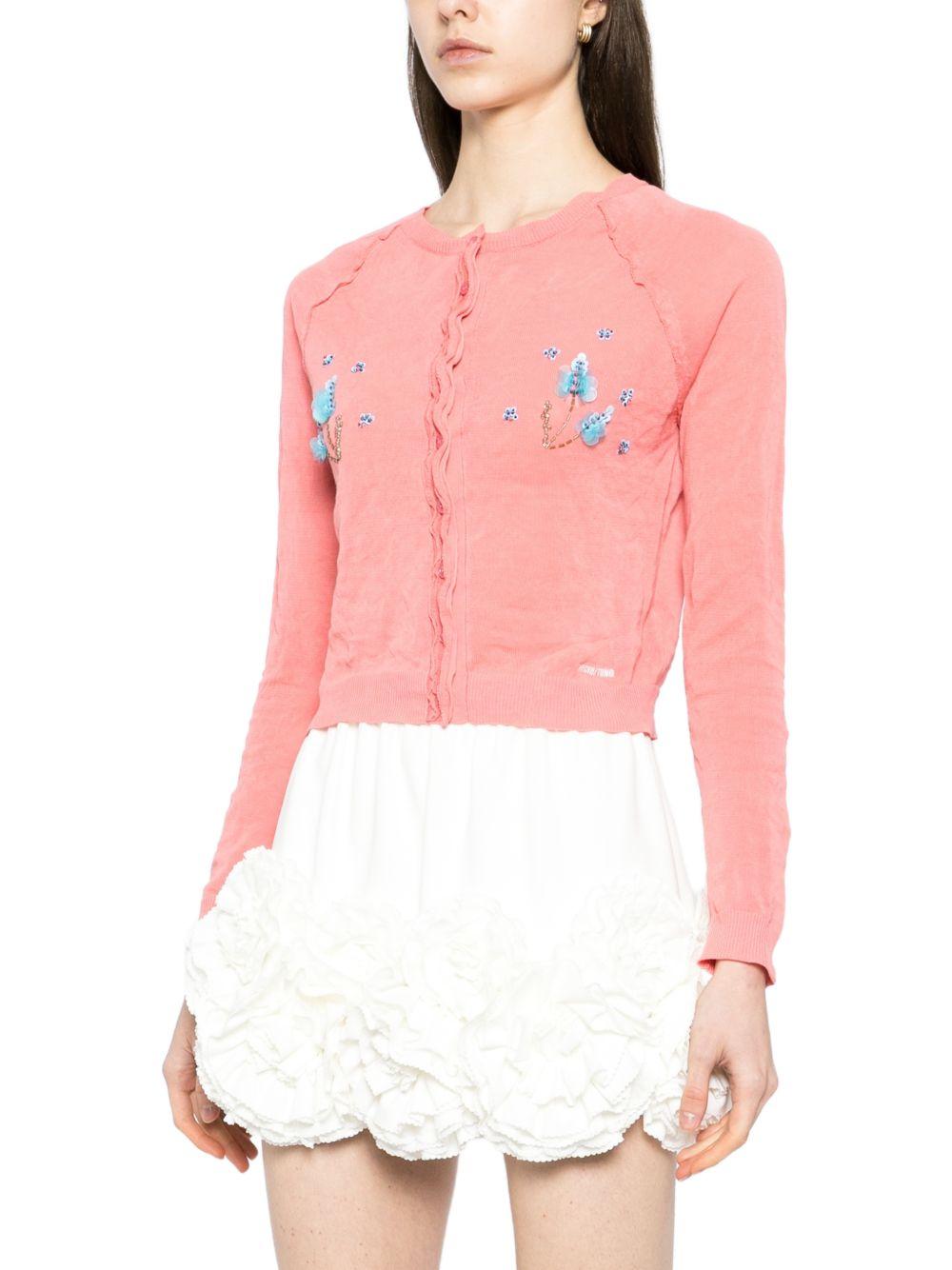 Cardigan con ricamo in rosa Shushu/tong - donna 