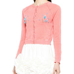 Cardigan con ricamo in rosa Shushu/tong - donna 