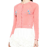 Cardigan con ricamo in rosa Shushu/tong - donna 