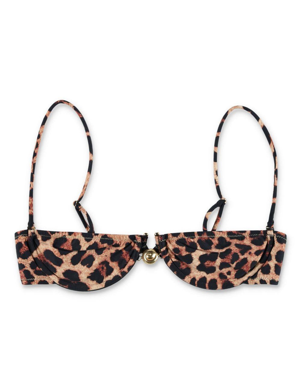 Bikini top con stampa leopardata multicolore Reina Olga - donna 