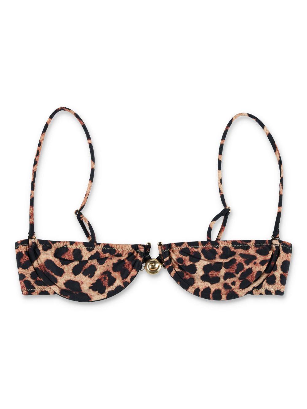 Bikini top con stampa leopardata multicolore Reina Olga - donna 