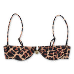 Bikini top con stampa leopardata multicolore Reina Olga - donna 