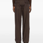 Pantaloni con coulisse dietrich in marrone Rick owens - uomo 