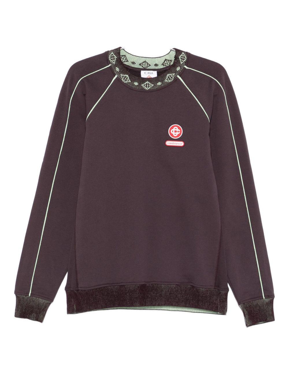 Felpa con rifiniture logo in viola Casablanca - uomo 