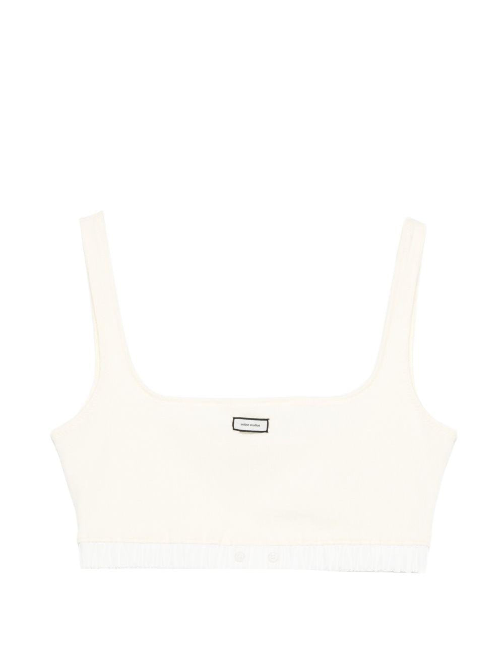Top crop con logo in bianco Entire studios - donna 