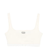 Top crop con logo in bianco Entire studios - donna 
