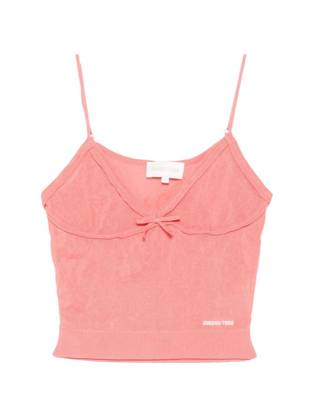Canotta in maglia con dettaglio a fiocco in rosa Shushu/tong - donna 
