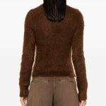 Maglione spazzolato in marrone Ami Paris - donna 