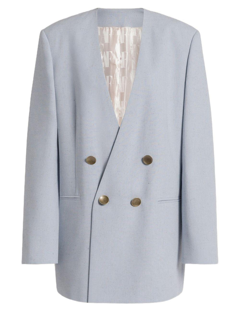 Giacca doppiopetto senza revers in azzurro chiaro Alberta Ferretti - donna 