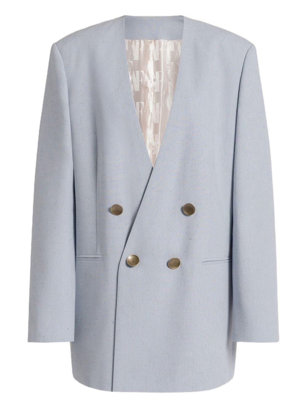Giacca doppiopetto senza revers in azzurro chiaro Alberta Ferretti - donna 