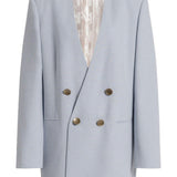 Giacca doppiopetto senza revers in azzurro chiaro Alberta Ferretti - donna 