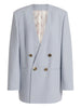 Giacca doppiopetto senza revers in azzurro chiaro Alberta Ferretti - donna