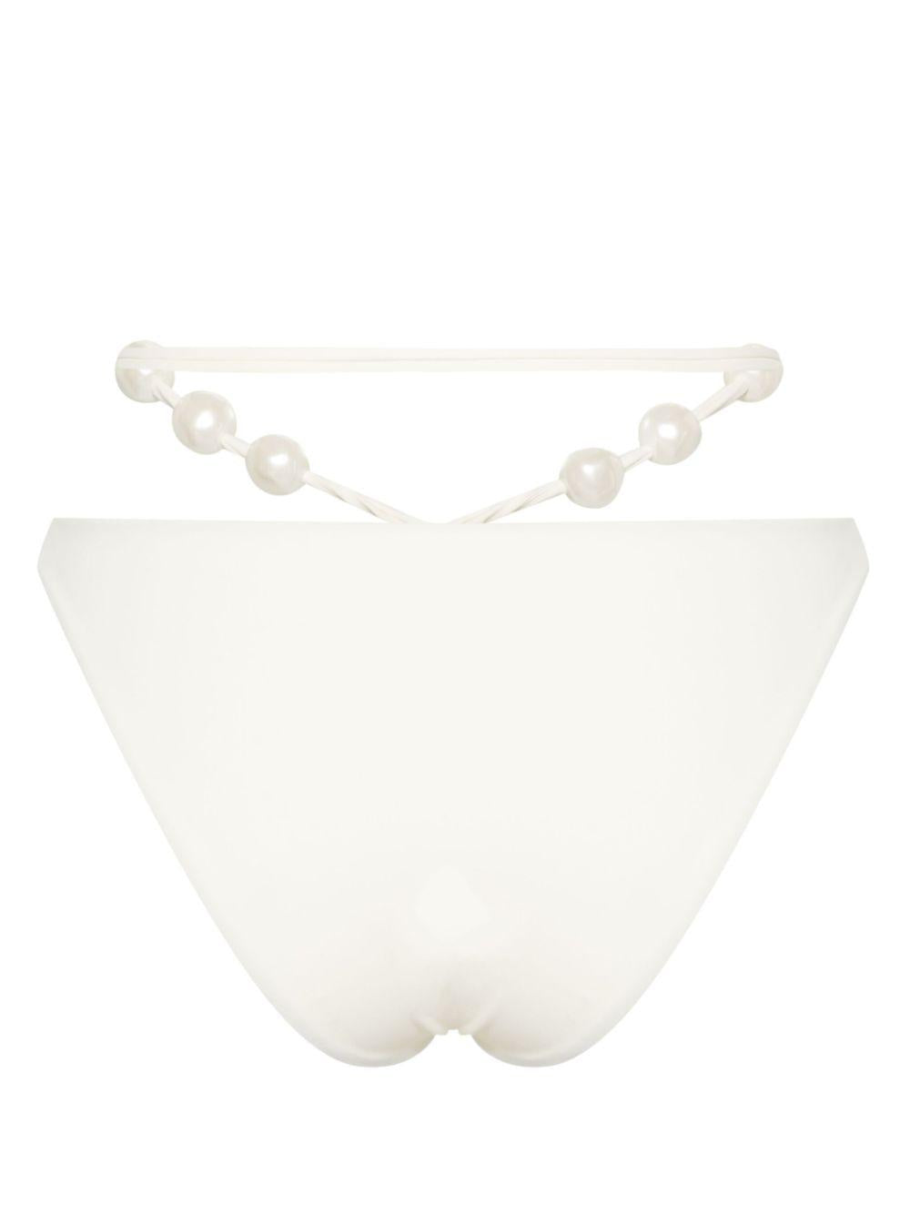 Slip bikini con perle in bianco Magda butrym - donna 