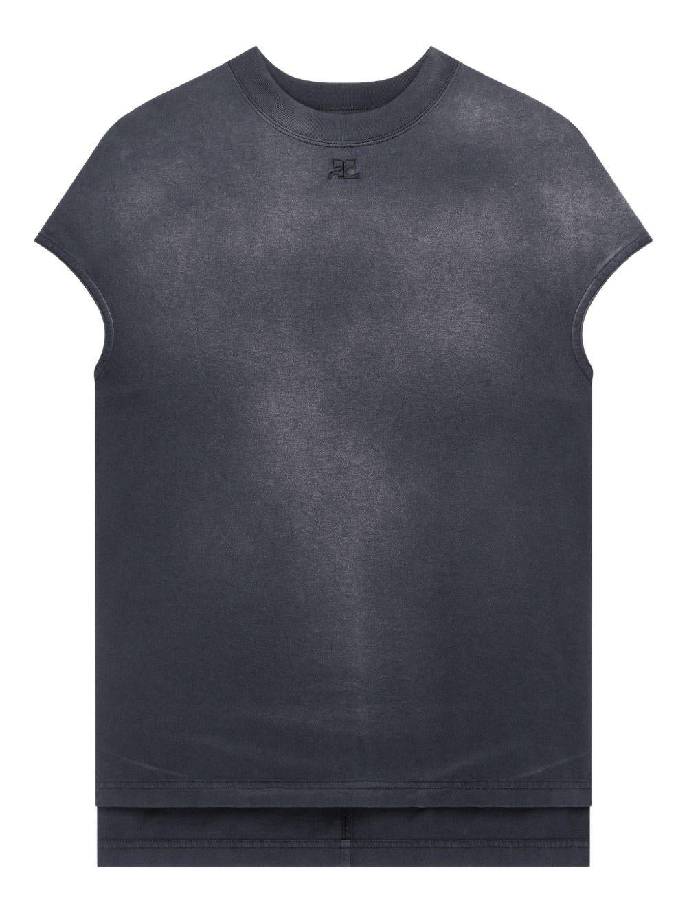 T-shirt con logo in nero Courrèges - donna 