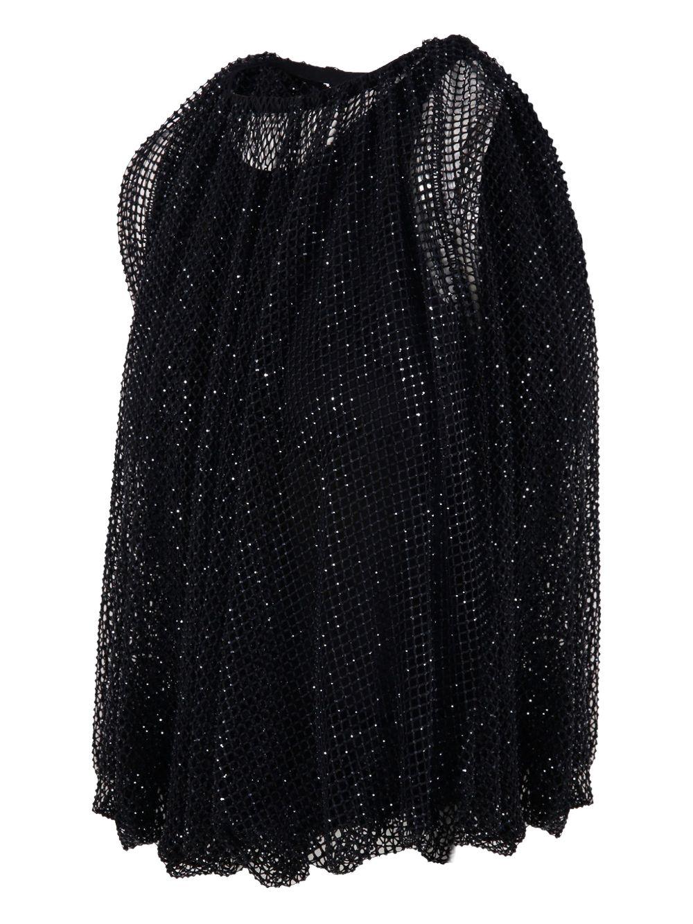 Top in rete con cristalli nodo in nero Maxmara sportmax - donna 