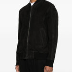 Bomber in pelle scamosciata in nero Salvatore santoro - uomo 