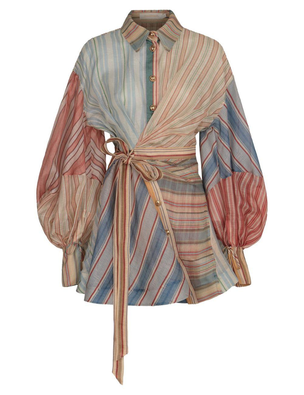 Abito corto Rebellion a righe multicolor Zimmermann - donna 