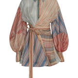 Abito corto Rebellion a righe multicolor Zimmermann - donna 