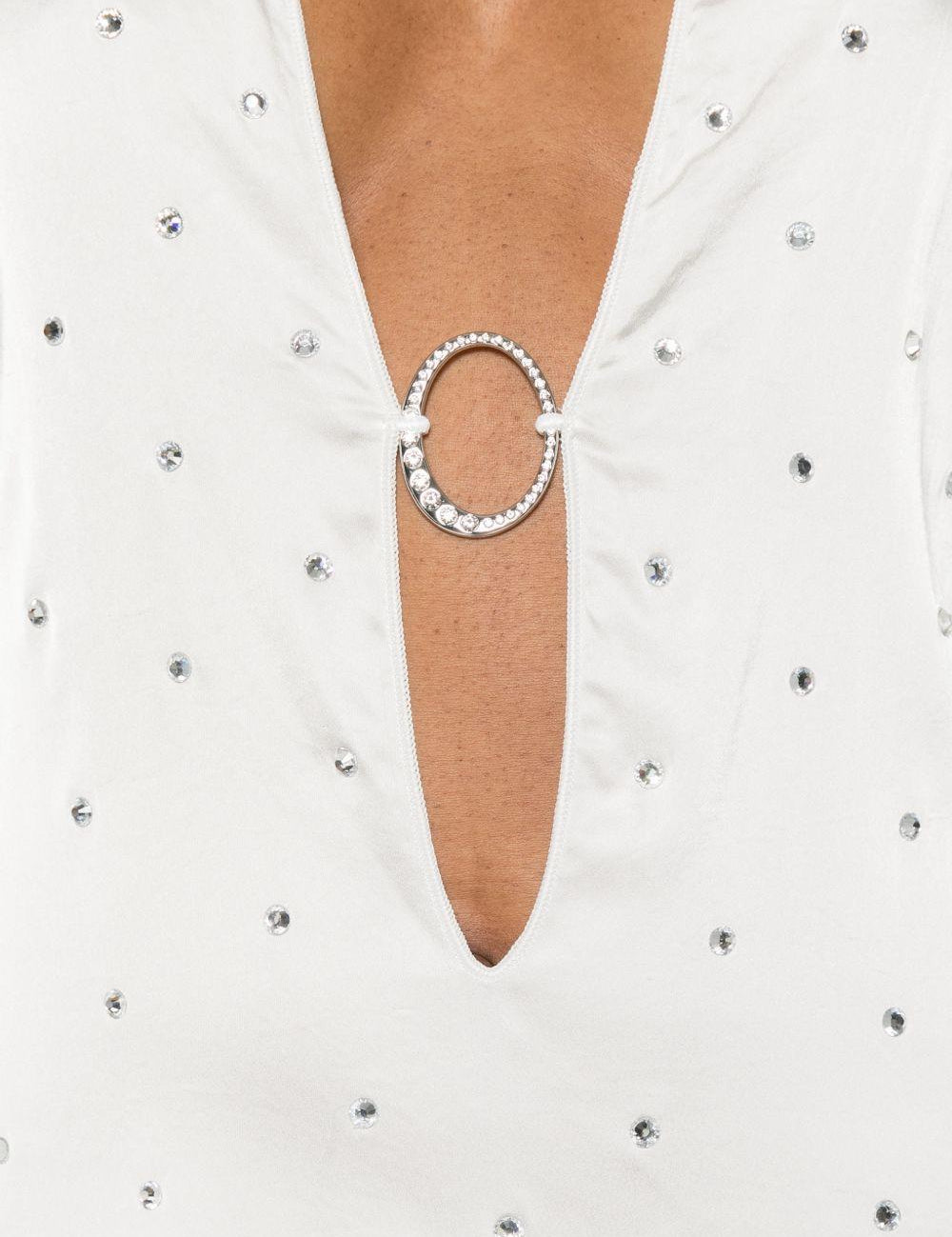 Mini abito con dettagli ad anello decorati da cristalli in bianco Oséree - donna 