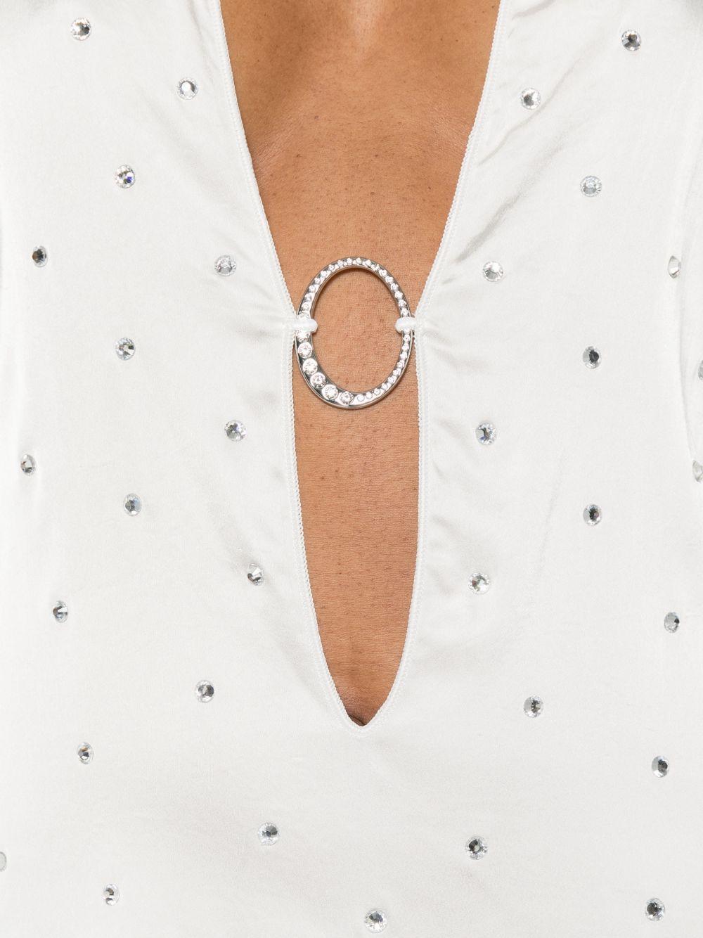 Mini abito con dettagli ad anello decorati da cristalli in bianco Oséree - donna 