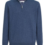 Maglione con mezza zip in blu Brunello cucinelli - uomo 