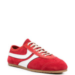 Sneakers a pannelli in pelle in rosso 