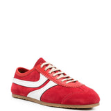 Sneakers a pannelli in pelle in rosso 