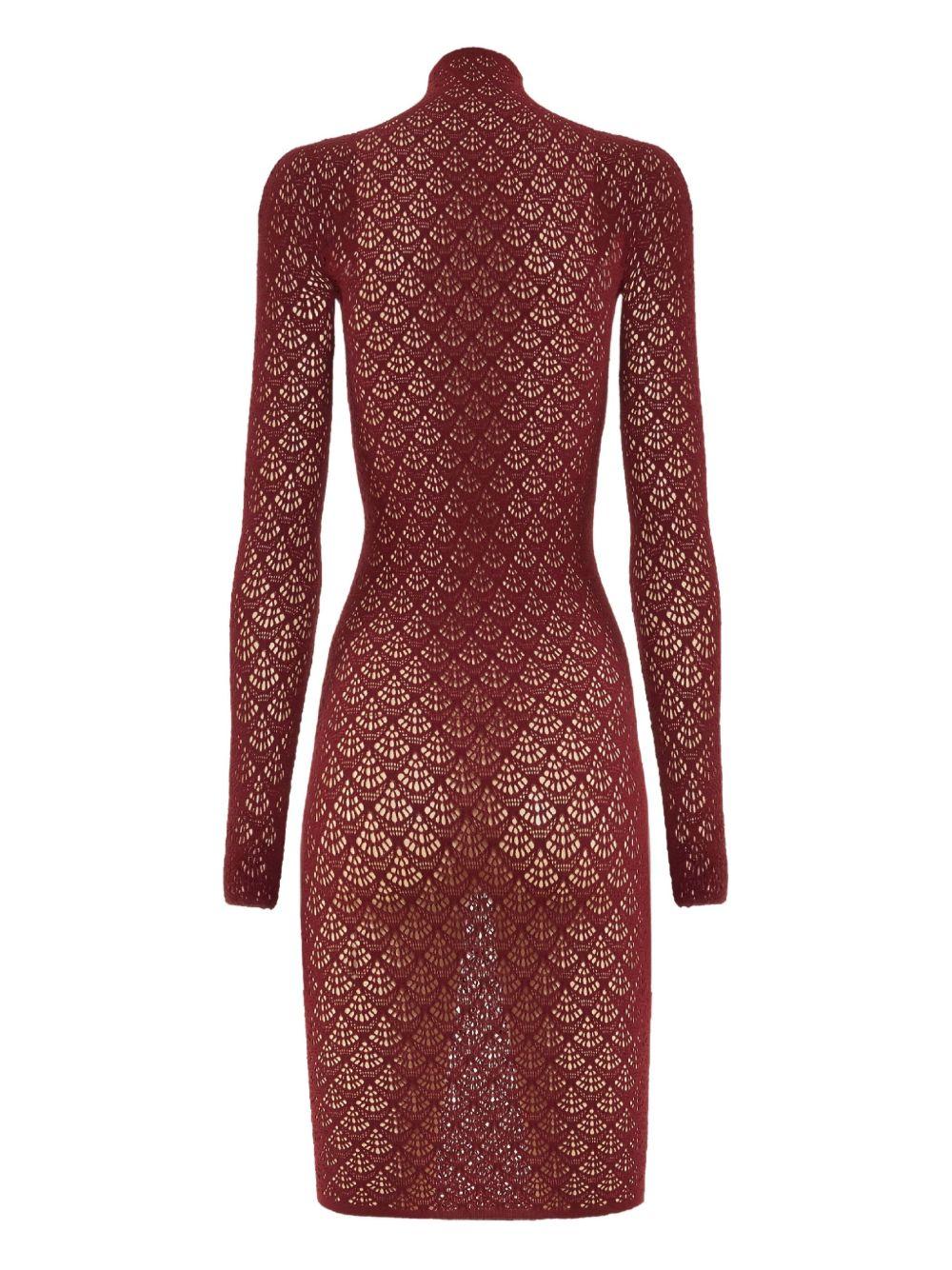 Abito mini in pizzo in bordeaux Wolford - donna 